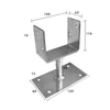 Kép 3/3 - Oszloptartó talpas fix 100mm (íves)
