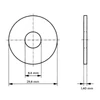 Kép 2/2 - Karosszéria alátét M8x30x1,5mm  horganyzott