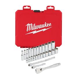 Milwaukee 1/4" racsnis dugókulcs készlet 28db-os metrikus