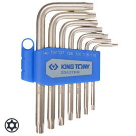 Torx kulcs készlet rövid 7 db furatos King Tony 