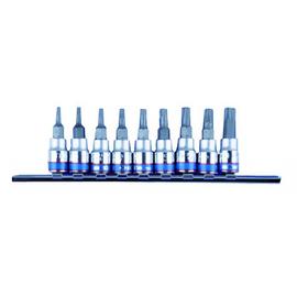 Torx dugókulcs készlet 1/4" 9 részes sínen 