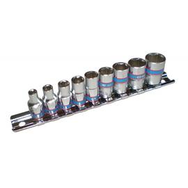 Dugókulcs készlet 1/4" 4-13 mm 9 db King Tony fém sínen 