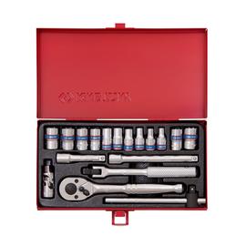 Dugókulcs készlet 1/4" 4-12 mm 18db 6 szögletű King Tony fém kofferben 