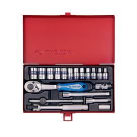 Dugókulcs készlet 1/4" 4-13 mm 19db 6 szögletű King Tony fém kofferben 