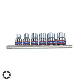 Torx dugókulcs készlet 3/8" 6 db-os sínen King Tony 
