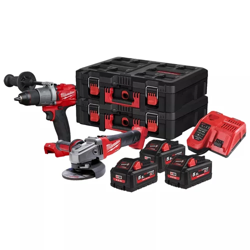 Milwaukee M18FPP2D2-553P kombi csomag FPD2 + CAG125X (kifutó)