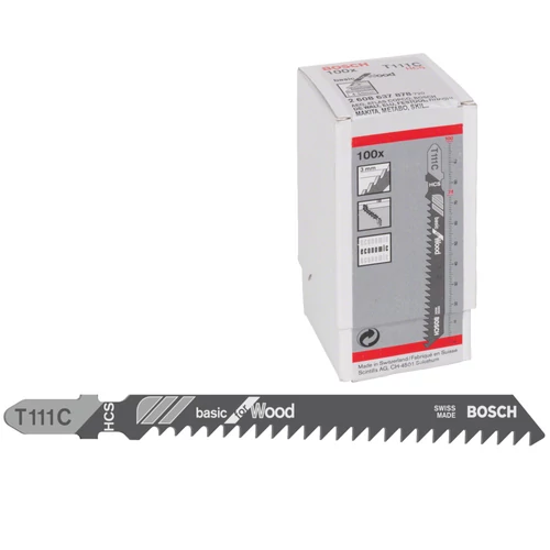 Bosch Szúrófűrészlap 100mm T111C 100db/csomag