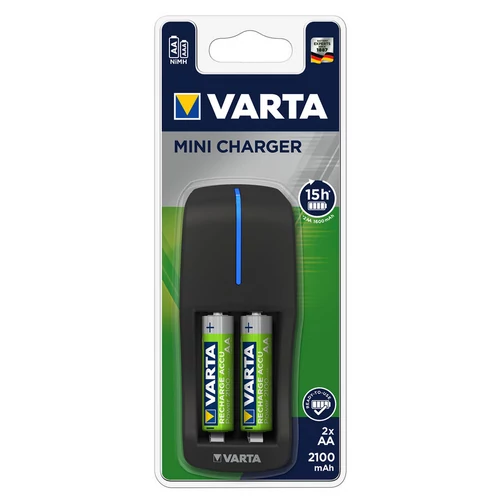 Varta mini akkutöltő + 2db akku 2100mAh AA