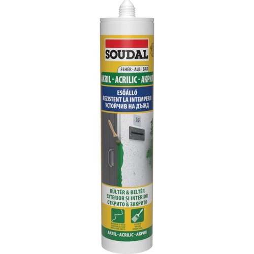 Soudal Esőálló akril tömítő Fehér 280ml