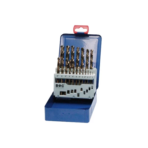 Fémcsigafúró készlet HSS-E Co5 19 db-os Bohrcraft fém dobozban